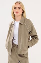PixieGirl Petite Women's Blue Stripe Tailored Jacket | PixieGirl  1