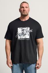 JACK & JONES Big & Tall Black Shape Print T-Shirt | BadRhino 3