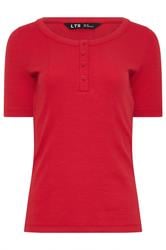 LTS Tall Red Ribbed Cotton T-Shirt