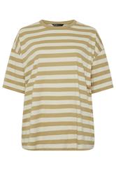 YOURS T-shirt droit marron naturel et crème