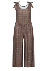 LIMITED COLLECTION Plus Size Brown Gingham Jumpsuit | Yours Clothing 1
