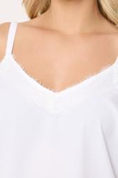 YOURS Plus Size White Lace Insert Cami Vest Top | Yours Clothing 4