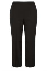 Plus Size Black Elasticated Stretch Straight Leg Trousers | Yours Clothing