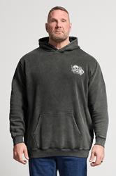 BadRhino Big & Tall Black Sun Bleached Tattoo Graphic Hoodie | BadRhino 1