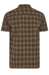 BadRhino Big & Tall Brown Check Stripe Short Sleeve Shirt | BadRhino 2