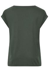 YOURS Plus Size Khaki Green V Neckline T-Shirt | Yours Clothing 6