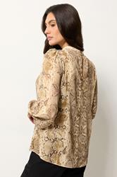M&Co Brown Snake Print Blouse | M&Co 2