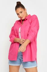 LIMITED COLLECTION Plus Size Hot Pink Satin Shirt