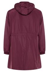 EVANS Plus Size Berry Red Lightweight Rain Jacket | Evans 2