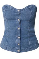 LTS Tall Women's Mid Blue Denim Bandeau Top | Long Tall Sally 5