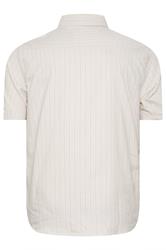 KAM Big & Tall Stone Brown Short Sleeve Stripe Shirt | BadRhino 4