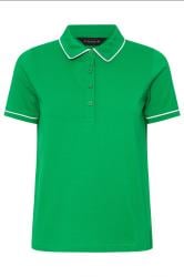 PixieGirl Petite Green Contrast Trim Cotton Polo Shirt