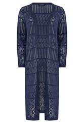 M&Co Navy Blue Pointelle Longline Cardigan | M&Co 5