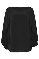 M&Co Black Long Angel Sleeve Blouse