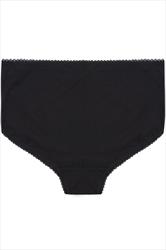5 PACK Curve Black Cotton High Waisted Full Briefs | Yours Clothing