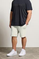 JACK & JONES Big & Tall Moonbeam White Logo Jogger Sweat Shorts | BadRhino 3