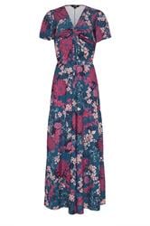 LTS Tall vestido largo con estampado floral azul turquesa en la parte delantera