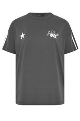 YOURS ACTIVE Curve Charcoal Grey 'Wellness Studio' T-Shirt