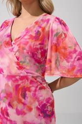 YOURS LONDON Plus Size Pink Floral Wrap Ruffle Hem Dress | Yours Clothing 4