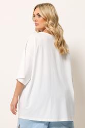 YOURS Plus Size White Floral & Sun Graphic Boxy T-Shirt | Yours Clothing 4