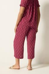 M&Co Berry Red Foil Cropped Trousers | M&Co 2