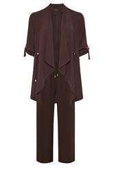 EVANS Plus Size Jacket & Trouser Chocolate Brown Set | Evans 5
