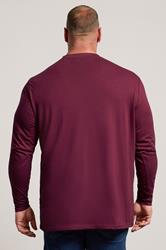 BadRhino Big & Tall Wine Red Extra Long Long Sleeve T-Shirt 2