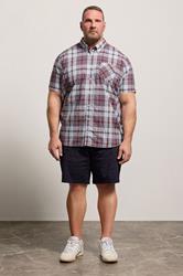 BEN SHERMAN Big & Tall Light Blue Check Print Shirt | BadRhino 3