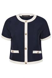 PixieGirl Petite Women's Navy Blue Short Sleeve Top | PixieGirl 6