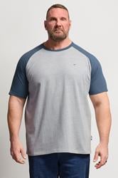 BadRhino Big & Tall Blue & Grey Raglan T-Shirt | BadRhino 3