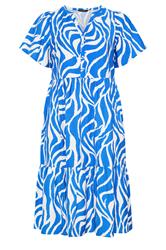 EVANS Plus Size Blue Abstract Print Dress | Evans 5