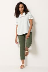 M&Co Ivory White Embroidered Cotton Ruffle Top | M&Co 1
