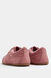 Pink Faux Suede Stripe Trainers In Extra Wide EEE Fit | Yours Clothing 4