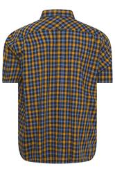 BEN SHERMAN Big & Tall Gold Yellow Check Print Shirt | BadRhino 4