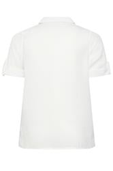 YOURS Plus Size White Relaxed Short Sleeve Shirt | Yours Clothing 6
