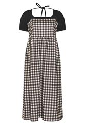 LIMITED COLLECTION Plus Size Black Contrast Gingham Dress | Yours Clothing 5