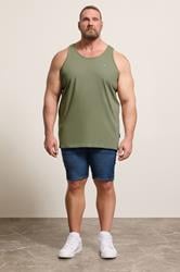 BadRhino Big & Tall 3 PACK Green/Blue/Brown Plain Vest Tops | BadRhino 5