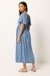 PixieGirl Petite Women's Blue Daisy Midi Dress | PixieGirl 2