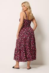 YOURS Plus Size Black Floral Shirred Dress | Yours Clothing 2
