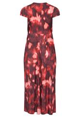 YOURS LONDON Plus Size Red Abstract Print Twist Front Dress | Yours Clothing 6