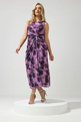 YOURS LONDON Plus Size Purple Abstract Twist Maxi Dress | Yours Clothing 3
