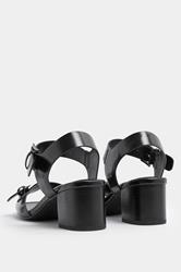 LTS Black Buckle Block Heel In Standard Fit | Long Tall Sally 5