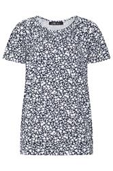 LTS Tall Navy Blue Paisley Bubble Hem T-Shirt