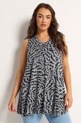 YOURS Plus Size Grey Abstract Animal Front Vest Top | Yours Clothing 3