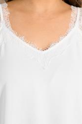 EVANS Plus Size Ivory White Lace Trim Cami Vest Top | Evans 4