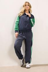 PixieGirl Petite Women's Navy Blue & Forest Green Side Stripe Jacket | PixieGirl 2