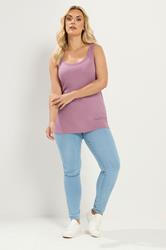 YOURS Plus Size Light Purple Vest Top | Yours Clothing 1