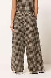 PixieGirl Petite Women's Brown Gingham Wide Leg Trousers | PixieGirl 4