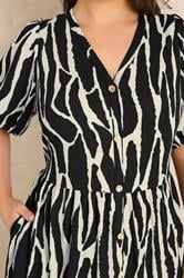 EVANS Plus Size Black Zebra Print Tiered Maxi Dress | Evans 5