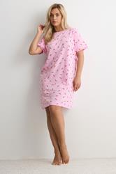 YOURS Plus Size Pink Chili Sleep Tee Nightdress | Yours Clothing 1